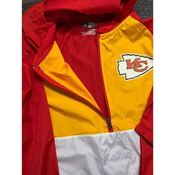 NFL Kansas City Chiefs Color Block Windbreaker Jacket M/M Red Yellow White - Picture 4 of 6